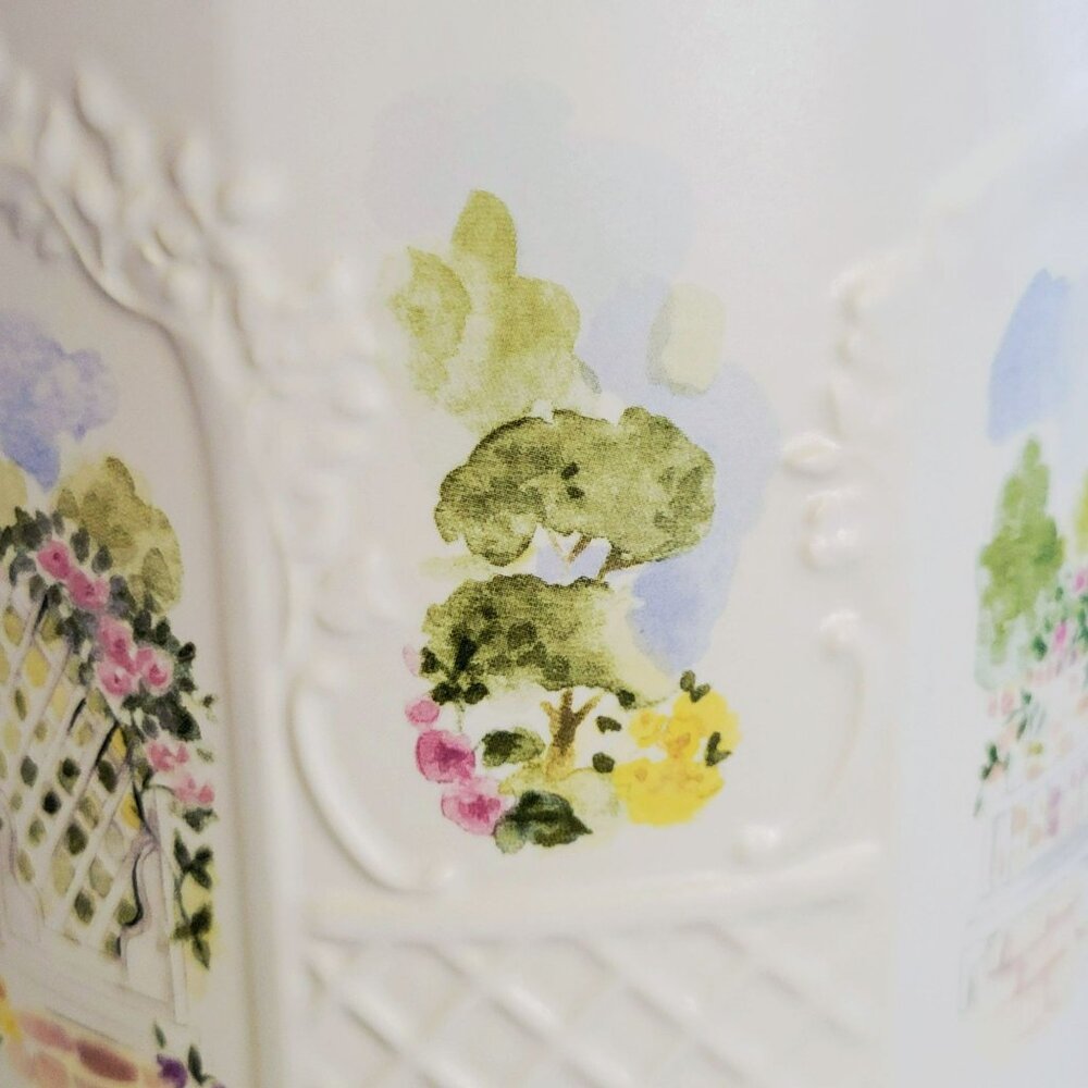 Vintage Pfaltzgraff Cape May Pitcher Sculptured Shabby Chic Floral Garden USA - Picture 12 of 16